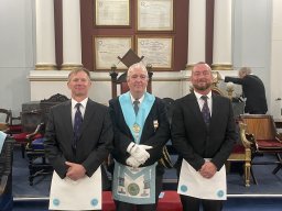 W. Bro. Matt Landy with Bro. Mark Besley &amp; Bro. Matt Stone on the occasion of Passing to the second degree