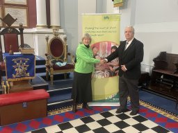W. Bro. Matt Landy with his chosen charity "Childrens Hospice South West"